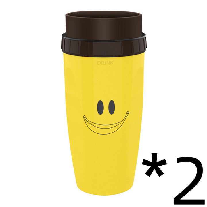 No Cover Twist Cup Travel Portable Cup Double Insulation Tumbler Straw Sippy Water Bottles Portable For Children Adults